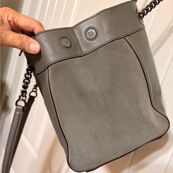 Coach Turn lock Carryall  Gray Leather and Suede shoulder bag - Picture 7 of 9